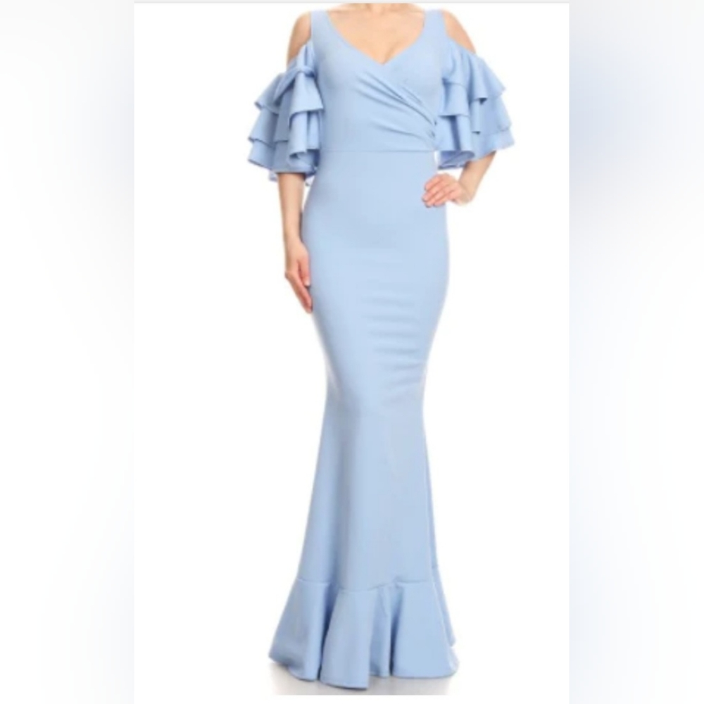 Lleganzarella  blue  maxi dress Sz S